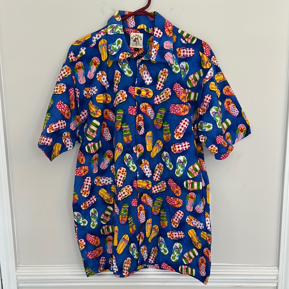 Max Boxxer Flip Flops Button Up Vacation Shirt Men’s size large